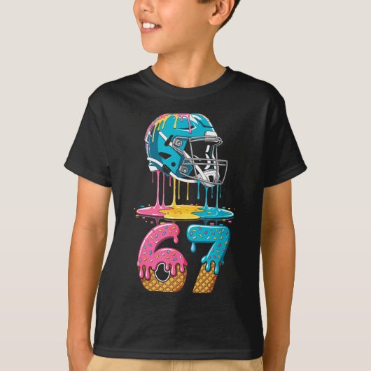 67 Player 67th Birthday Ice Cream American Footbal T-shirt (Voorkant)