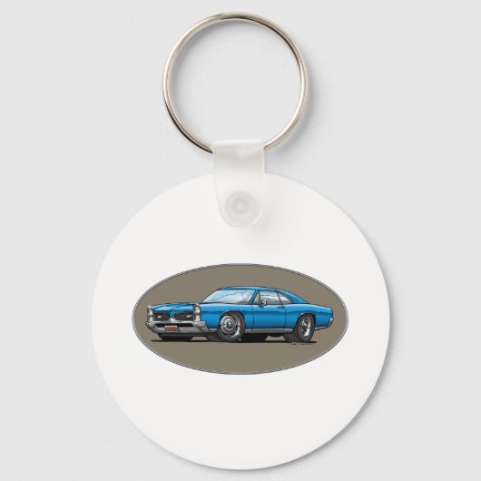 67 Pontiac GTO_blue Sleutelhanger (Voorkant)