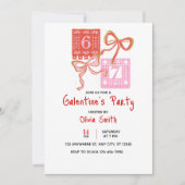 67 preppy Galentine’s Day invitation, coquette  Kaart (Voorkant)