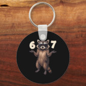 67 Raccoon 6-7 Hands Se Funny Gen Alpha Kids Teens Sleutelhanger (Voorkant)