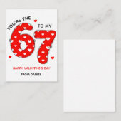 67 Red Heart Funny Valentines Card for School Informatiekaartje (Voorkant / Achterkant)