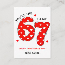 67 Red Heart Funny Valentines Card for School Informatiekaartje