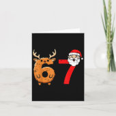 67 Reindeer Santa Funny 6 7 Meme Christmas Men Wom Kaart (Voorkant)