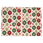 67 Retro Christmas Ornament Wrapping Paper  Groot Cadeauzakje (Achterkant)