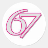 67 RONDE STICKER (Voorkant)