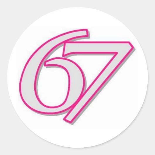 67 RONDE STICKER (Voorkant)