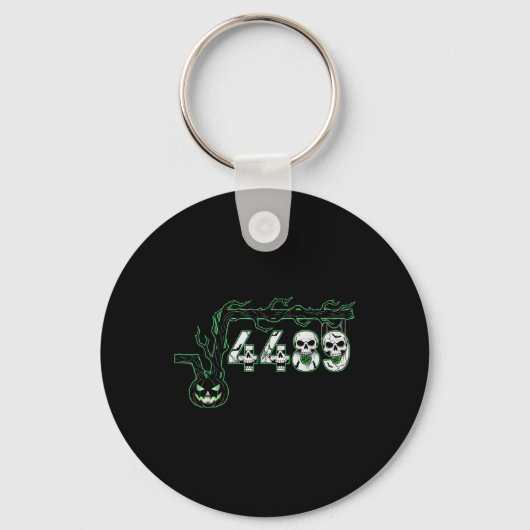 67 Root Zes Zeven 6 7 Meme Grappige Halloween Pomp Sleutelhanger (Voorkant)
