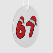 67 Santa Hat Christmas Ornament  (voorkant)