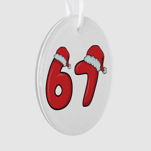 67 Santa Hat Christmas Ornament  (voorkant)