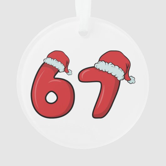 67 Santa Hat Christmas Ornament  (achterkant)