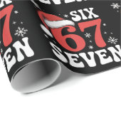67 Santa Hat Christmas Six Seven Funny Sayings Cadeaupapier (Rol Hoek)