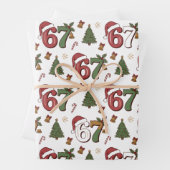 67 Santa Hat Christmas Six Seven Funny Sayings Inpakpapier Vel (In situ)