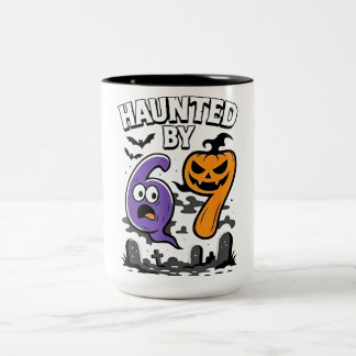 67 - Scary Ghost en Pumpkin Halloween Tweekleurige Koffiemok
