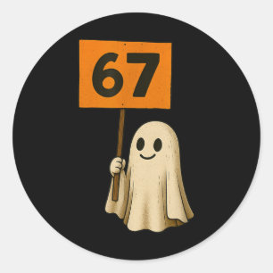 67 Schattig Halloween-spook Vintage Minimalistisch Ronde Sticker