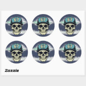 67 Schedel Ronde Sticker (Vel)