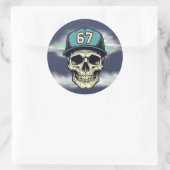 67 Schedel Ronde Sticker (Tas)