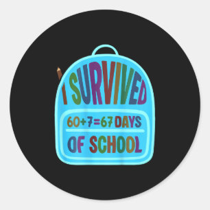 67 School Dagen Drip Ijs 67 Bysebyll Levensstijl Ronde Sticker