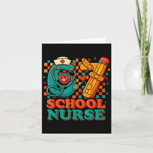 67 School Nurse Days Pencil Heart Funny Medical  Kaart (Voorkant)