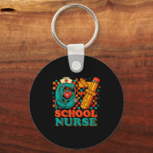 67 School Nurse Days Pencil Heart Funny Medical  Sleutelhanger (Voorkant)