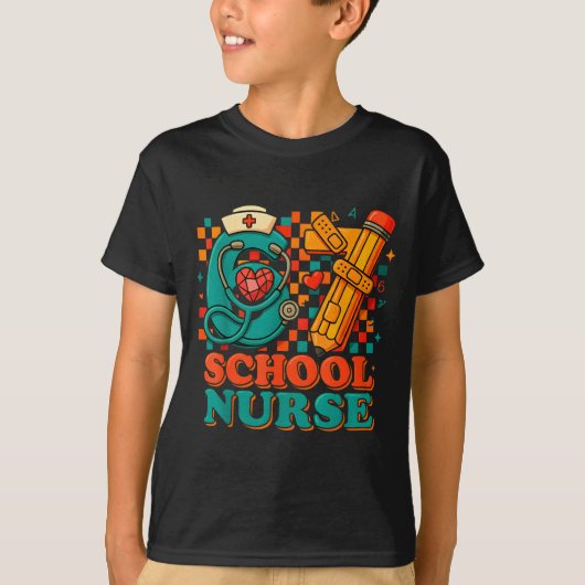 67 School Nurse Days Pencil Heart Funny Medical T-shirt (Voorkant)