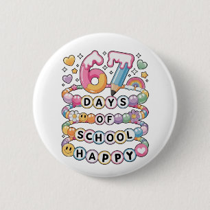 67 Schoolagen Cute Leraar Kleurrijke Klaslokaal Ronde Button 5,7 Cm