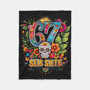 67 Seis Siete Kleurrijk Mexicaans Meme Folk Art On Fleece Deken