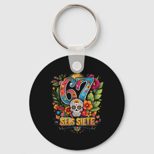 67 Seis Siete Kleurrijk Mexicaans Meme Folk Art On Sleutelhanger