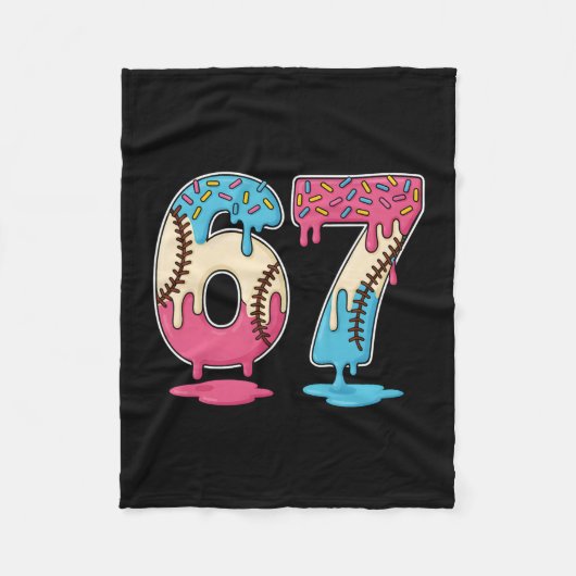 67 Sell Ice Cream Drip Meme Six Seven Gen Alpha Fu Fleece Deken (Voorkant)
