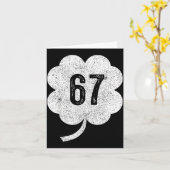 67 Shamrock Meme St Patrick’s Day Retro Green Luck Kaart (Gele Bloem)