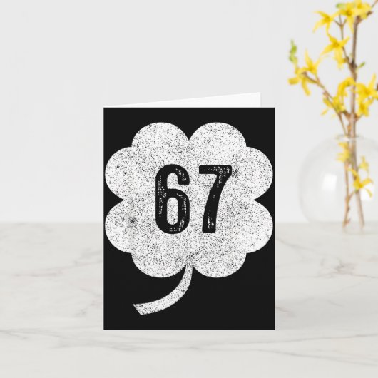 67 Shamrock Meme St Patrick’s Day Retro Green Luck Kaart (Gele Bloem)