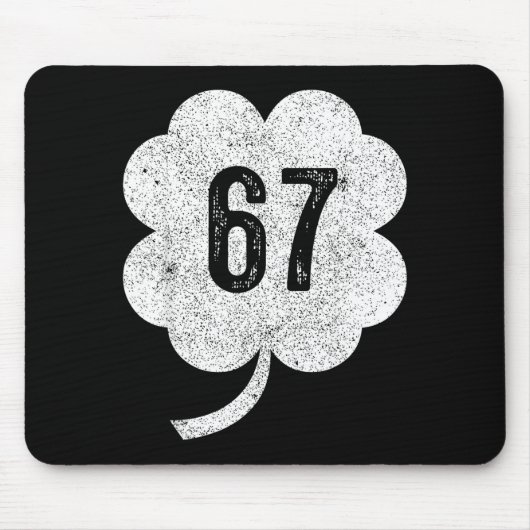 67 Shamrock Meme St Patrick’s Day Retro Green Luck Muismat (Voorkant)