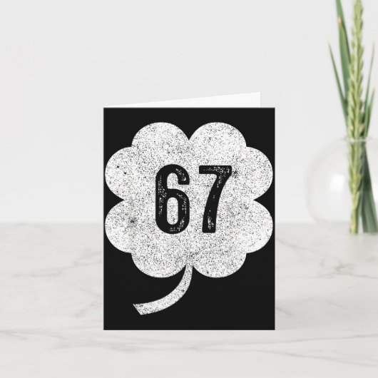 67 Shamrock Meme St Patrick's Day Retro Groen Gelu Kaart (Voorkant)