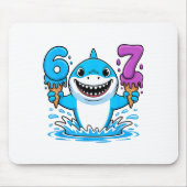 67 Shark Six Seven Ice Cream Drip Funny Gen Alpha Muismat (Voorkant)