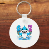 67 Shark Six Seven Ice Cream Drip Funny Gen Alpha Sleutelhanger (Voorkant)