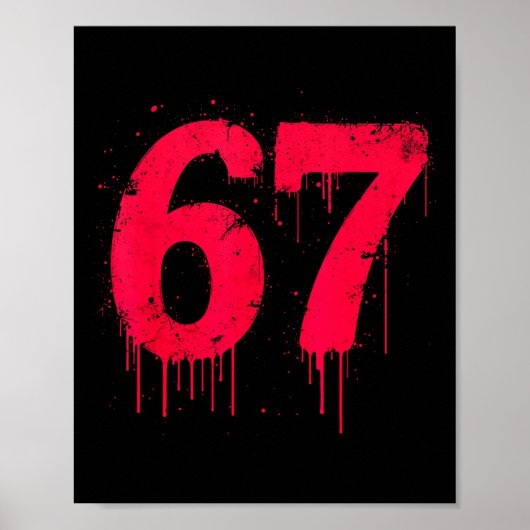 67 Shirt, 67 Meme Six Seven Men Teen Kids Funny  Poster (Voorkant)