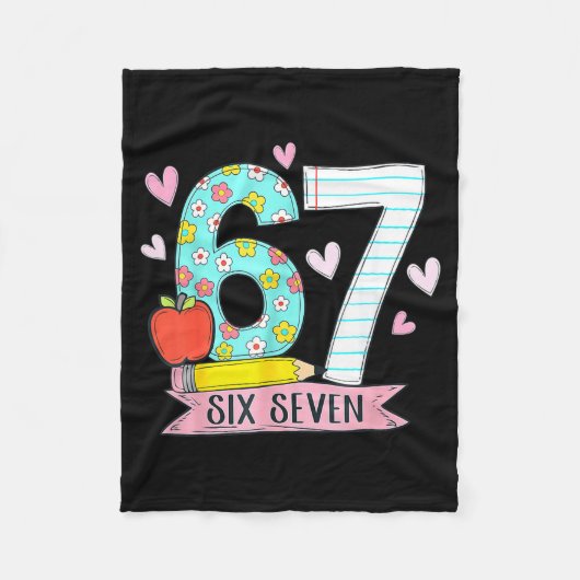 67 Shirt For Teachers 67 Meme Women Teacher Six Se Fleece Deken (Voorkant)