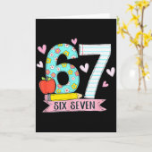 67 Shirt For Teachers 67 Meme Women Teacher Six Se Kaart (Gele Bloem)