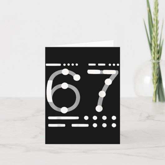 67 Shirt, Morse Code 67 Kid Meme Six Seven Graphic Kaart (Voorkant)