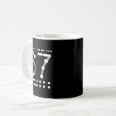 67 Shirt, Morse Code 67 Kid Meme Six Seven Graphic Koffiemok (Voorkant links)