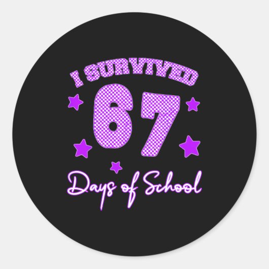 67 Shirts For Teachers I Survived 67 Days Of Schoo Ronde Sticker (Voorkant)