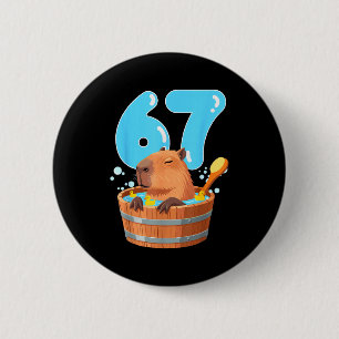 67 Six Seven 6-7 Capybara Grappige Tiener Kinderen Ronde Button 5,7 Cm