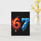 67 Six Seven 6-7 Flaming Ice - Funny Teen Kids Bra Kaart (Gele Bloem)