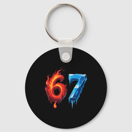 67 Six Seven 6-7 Flaming Ice - Funny Teen Kids Bra Sleutelhanger (Voorkant)