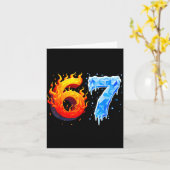 67 Six Seven 6-7 Flaming Ice Funny Teen Kids Brain Kaart (Gele Bloem)