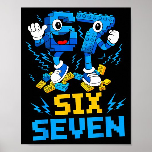 67 Six Seven 6-7 Funny Brainrot Meme Teens Gen Alp Poster (Voorkant)