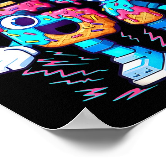 67 Six Seven 6-7 - Funny Italian Brainrot Ice Crea Poster (Hoek)