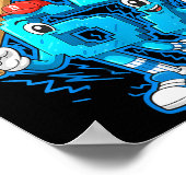 67 Six Seven 6-7 - Funny Italian Brainrot Kids Bas Poster (Hoek)