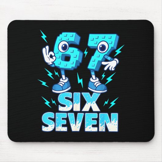 67 Six Seven 6-7 - Funny Italian Brainrot Kids Gam Muismat (Voorkant)