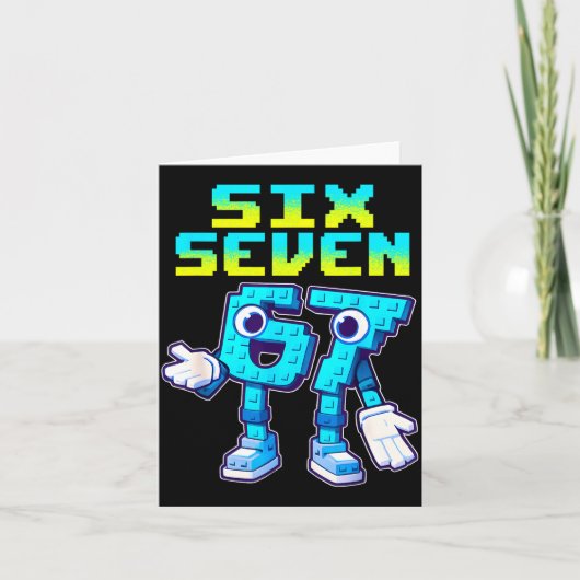 67 Six Seven 6-7 Funny Italian Brainrot Kids Gamin Kaart (Voorkant)