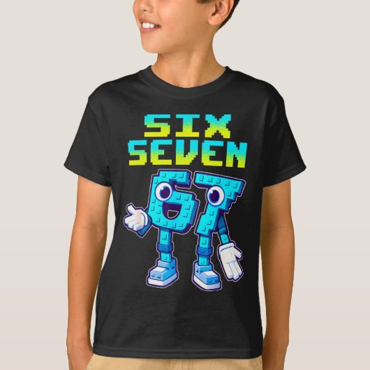 67 Six Seven 6-7 Funny Italian Brainrot Kids Gamin T-shirt (Voorkant)